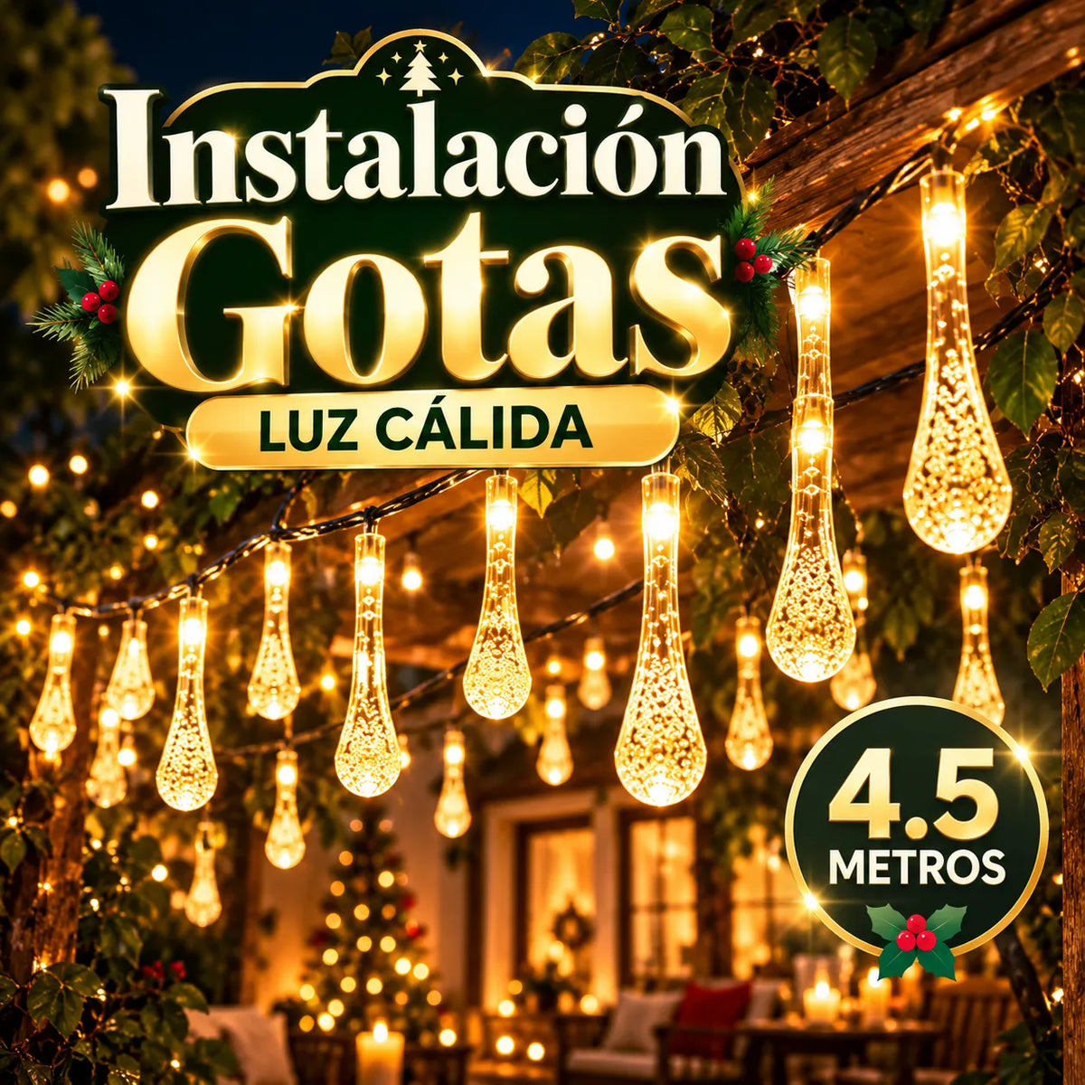 Instalación en forma de gotas de 4.5 metros