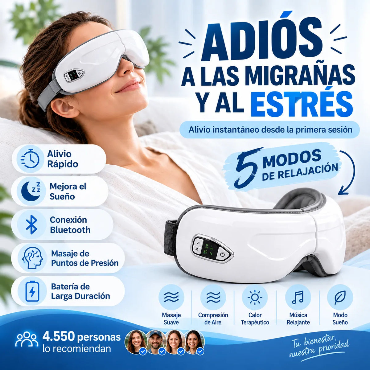 Masajeador para Migraña, Tensión y Relajación