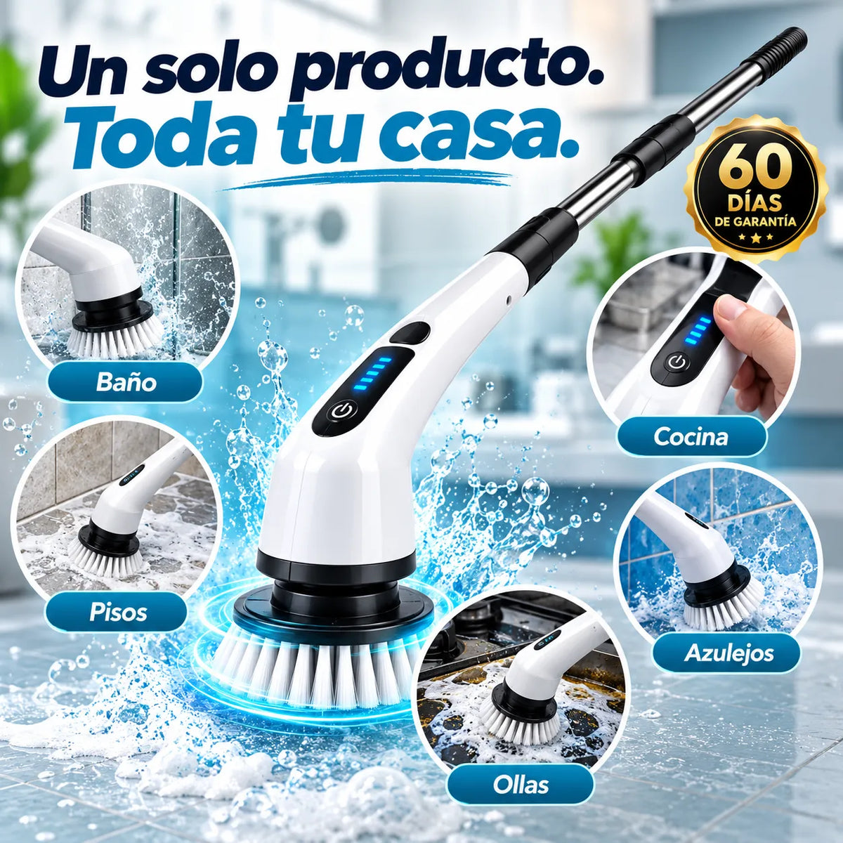 Cepillo Eléctrico Giratorio 9 en 1 – Limpia Más, Esfuerza Menos