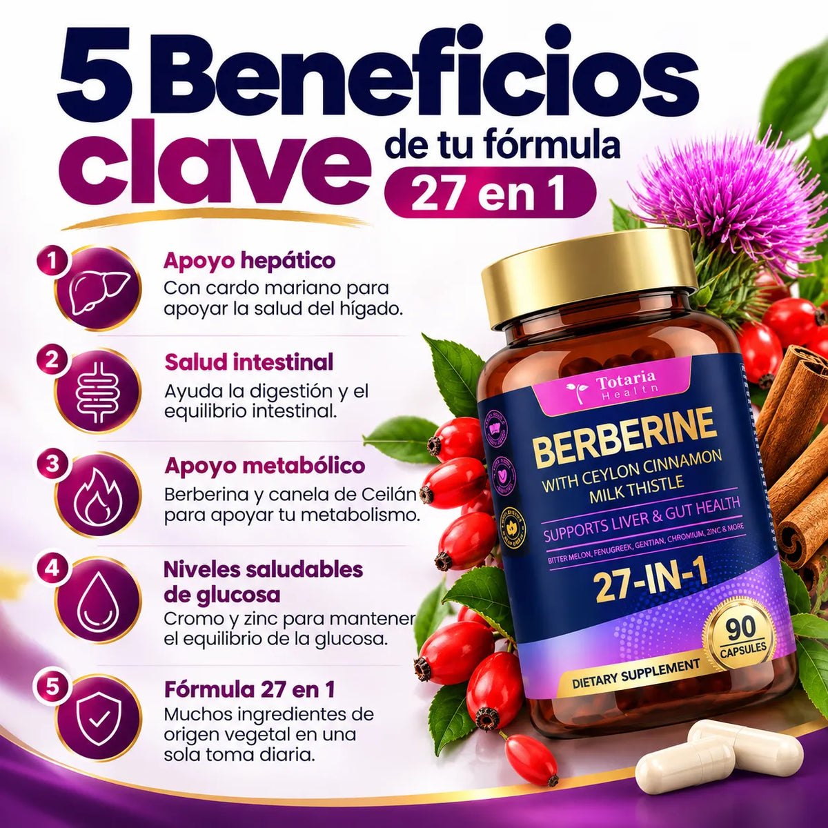 Berberina 27 en 1 – Apoya tu Metabolismo y Recupera tu Bienestar