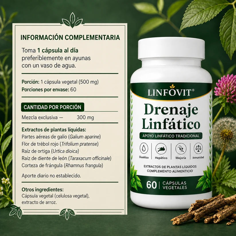 Nueva Fórmula de Máxima Potencia – Cápsulas de Drenaje Linfático