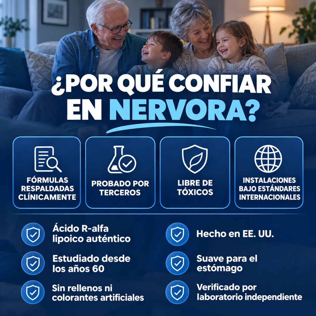 Ácido R-alfa lipoico de máxima potencia: apoyo para el control del azúcar en sangre.