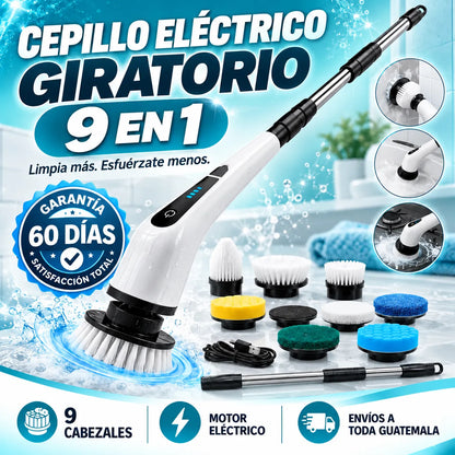 Cepillo Eléctrico Giratorio 9 en 1 – Limpia Más, Esfuerza Menos
